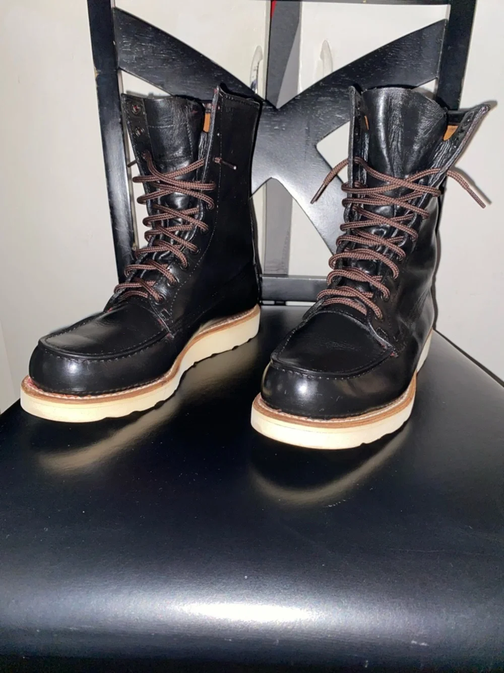 Vintage high tops Redwings Irish Setter Sport Men's Black Leather Boots - Picture 4 of 8